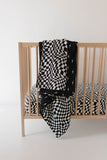 Muslin Quilt | Midnight Lightning Bolt & Black + White Wavy Checkerboard