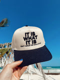 It Is What It Is - Navy Vintage Trucker Hat