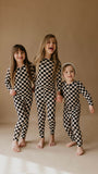 Bamboo Two Piece Pajamas | Black Checkerboard