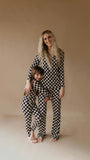 Bamboo Two Piece Pajamas | Black Checkerboard