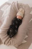 Bamboo Swaddle | Charcoal & White ff Smile